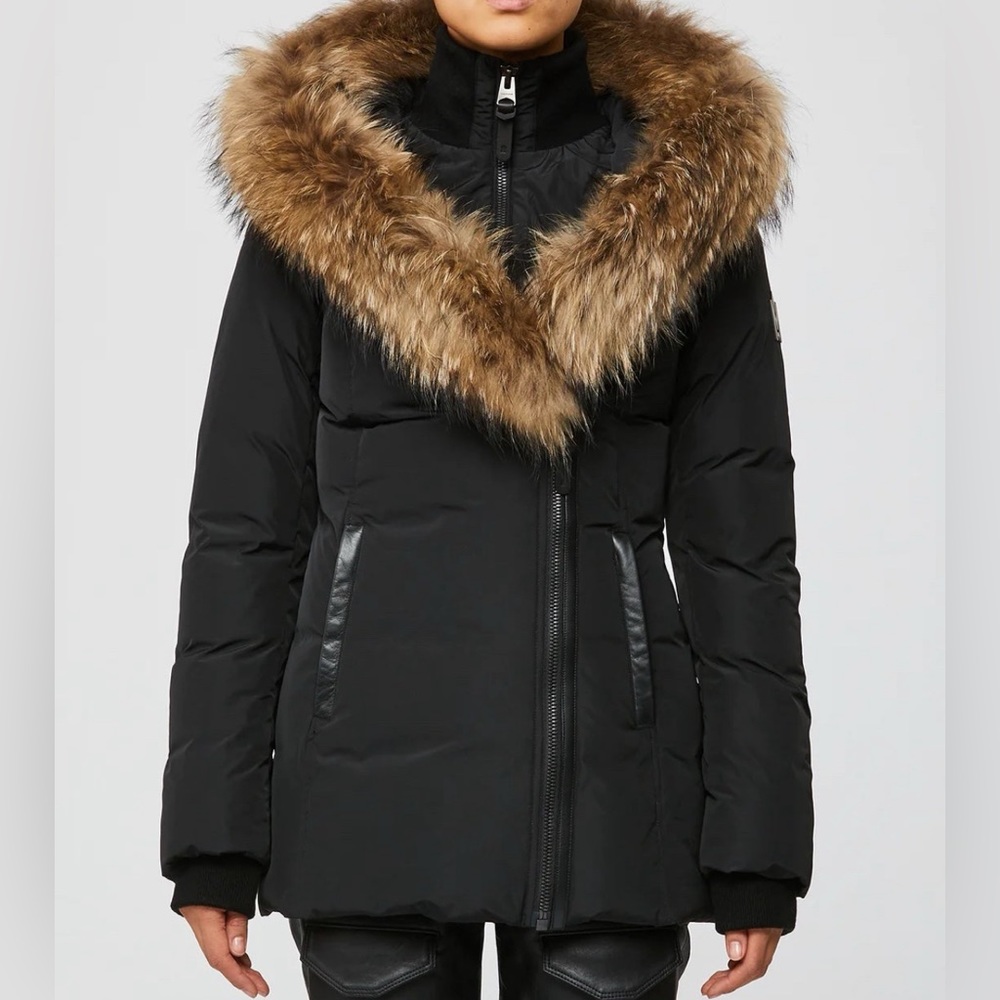 Mackage ADALI fitted winter down coat with hood and fur trim